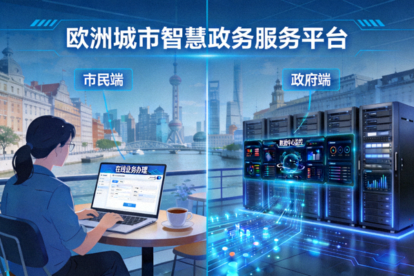 欧洲城市智慧政务服务平台，市民在线办理业务与政府数据中心